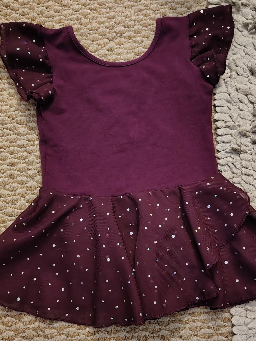 Girls Maroon Sparkle Ballet Outfit